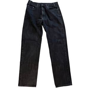 Kirkland Signature 5 pocket black denim relaxed jeans mens cotton pants 34 x 34